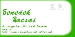 benedek macsai business card